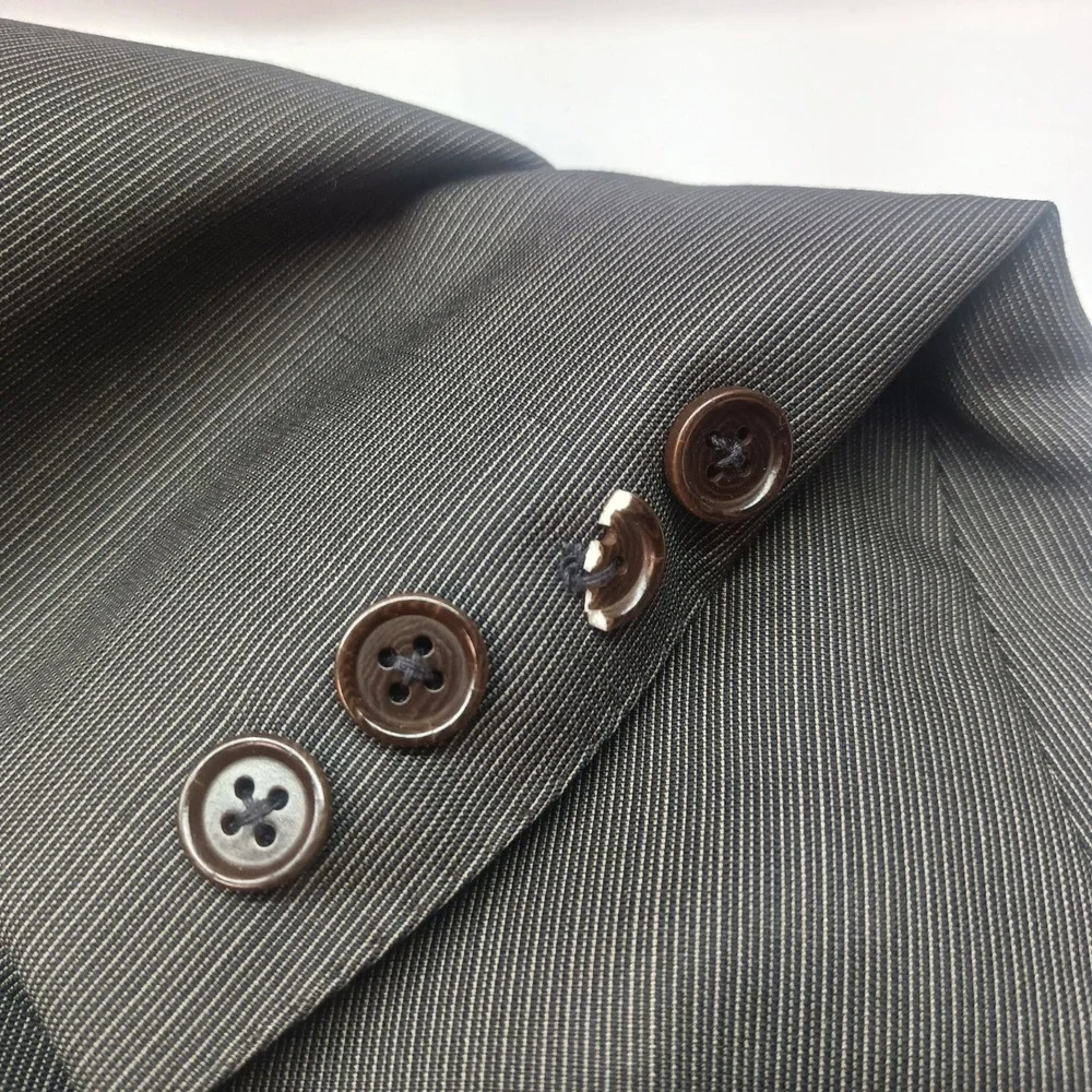 Canali Mens Wool Blazer Gray Micro Stripe Sport Coat IT 54L US 44L Luxury Formal